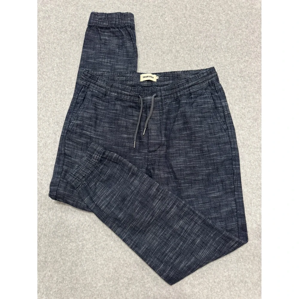 Taylor Stitch Navy Apres Organic Cotton Jogger Pants Mens Medium Drawstring